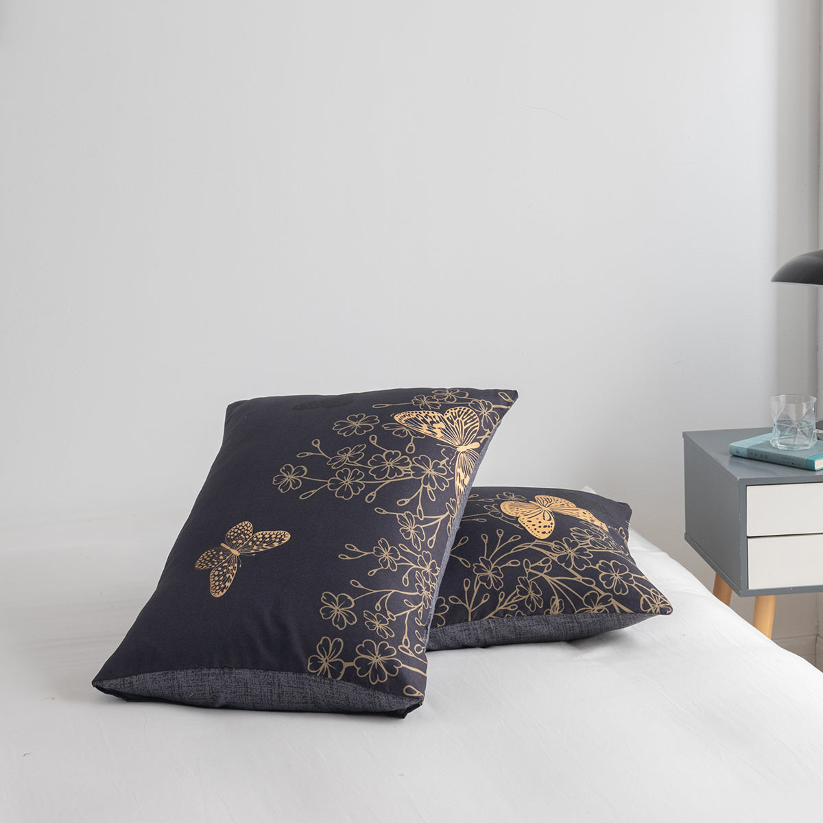 Microfiber printed golden flower duvet