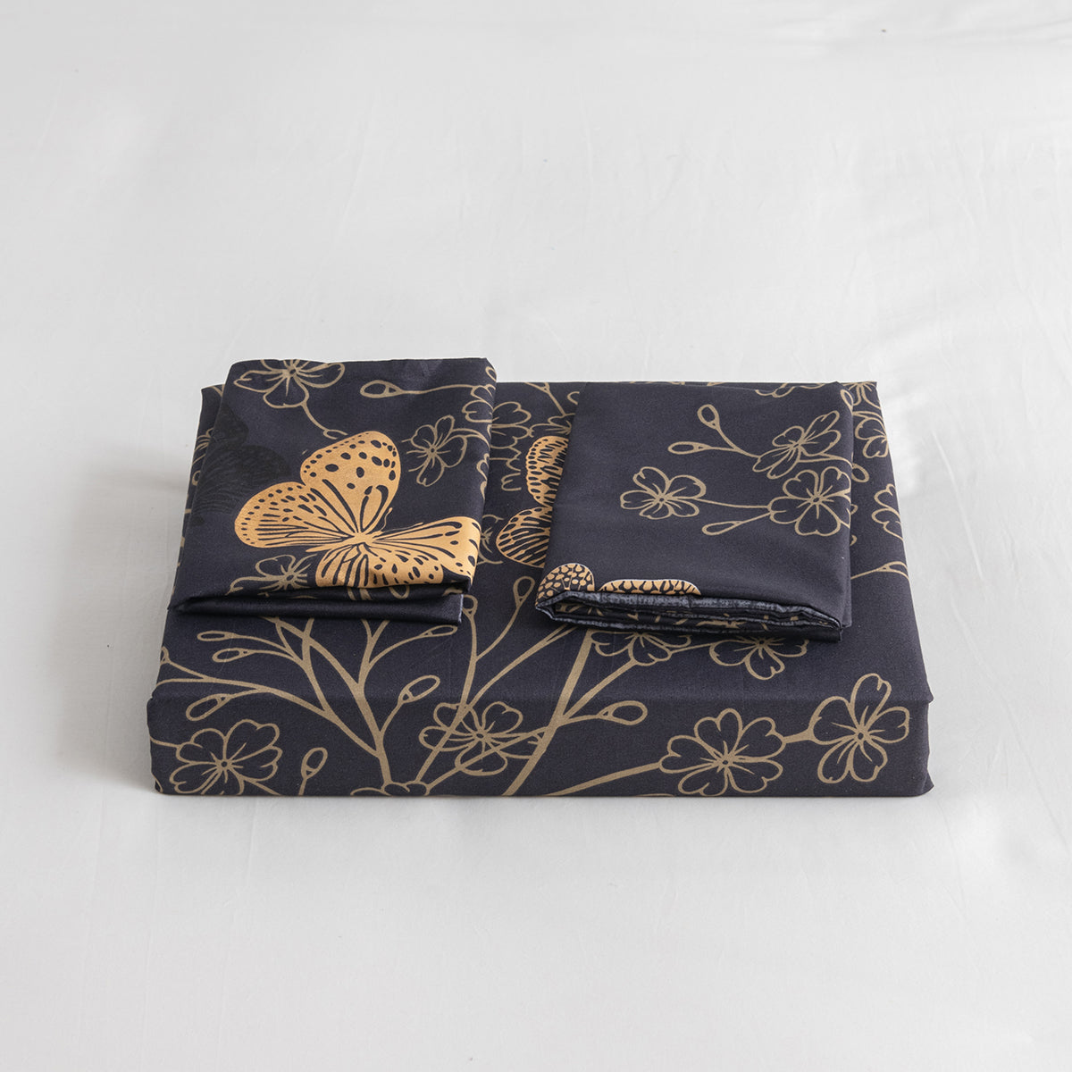 Microfiber printed golden flower duvet