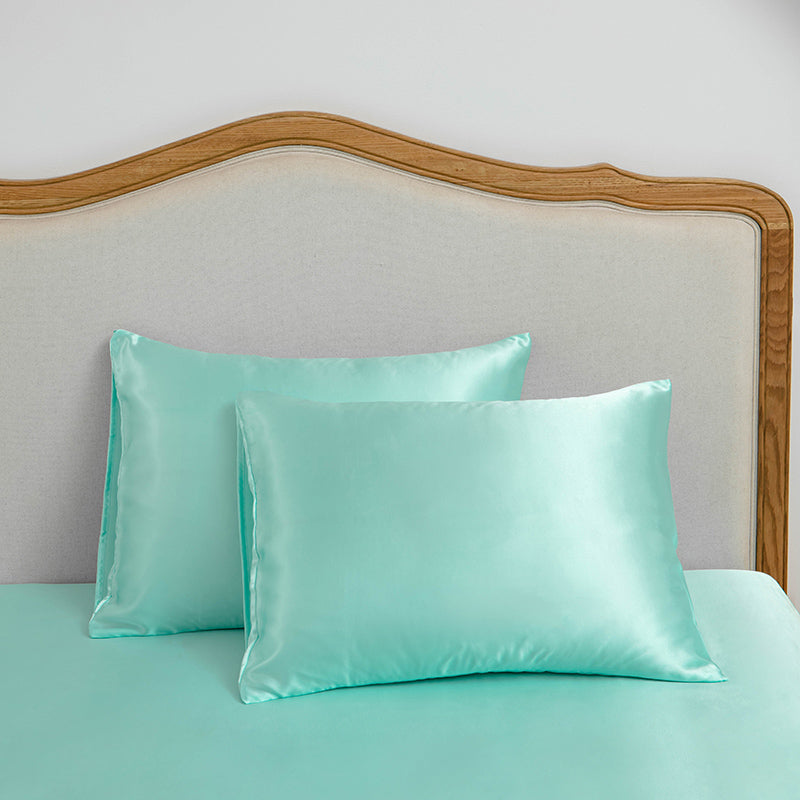 Satin Silk Pillowcase for Hair and Skin Set of 2 Pack, Super Soft Pillow Case with Envelope Closure