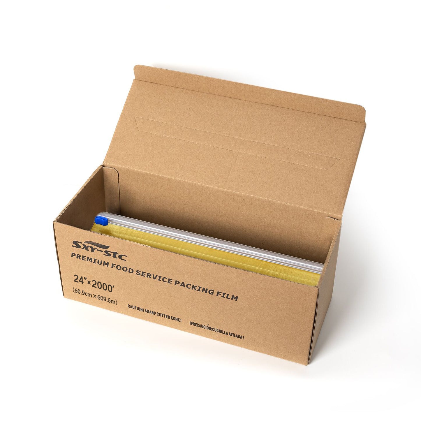 Sxy-Stc Plastic food wrap 24" wide 2000 feet long pack of 2