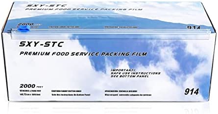 Plastic Food Wrap With Slide Cutter 18"Wide 2000Feet Long 3000 Square Feet Home And Commercial Use Food Service